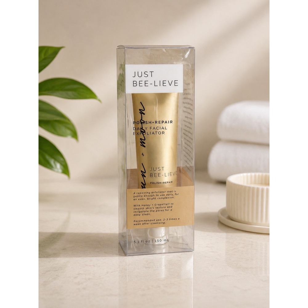 Sun + Moon Just Bee-Lieve Polish + Repair Daily Facial Exfoliator 5.1oz NIB